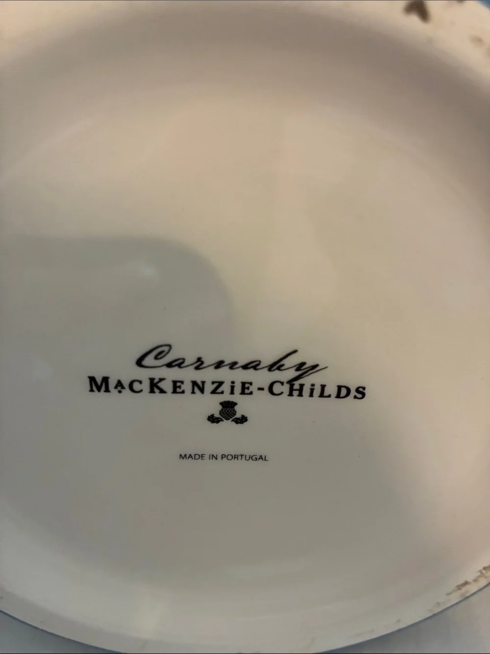 MacKenzie-Childs Multicolor Paisley and Dot Ceramic Canister Set with Cork Lids